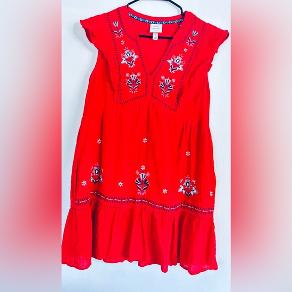 Knox Rose Red Embroidered Sleeveless Dress. Size M. - Picture 2 of 9